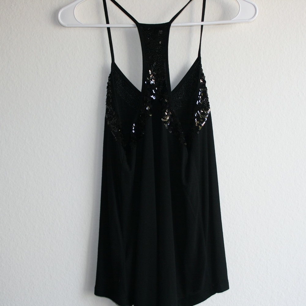 Express Sequin racer back tank